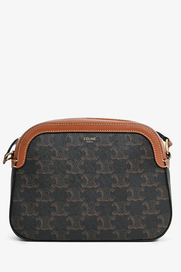 Celine 2019 Black/Brown Canvas/Leather Small CroESbody Bag