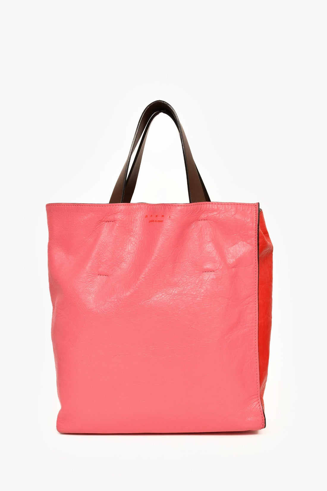Marni Red/Pink Leather Tote with Strap