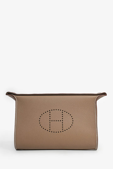 Hermès 2023 Etoupe Togo Leather 'Videpoches' CroESbody