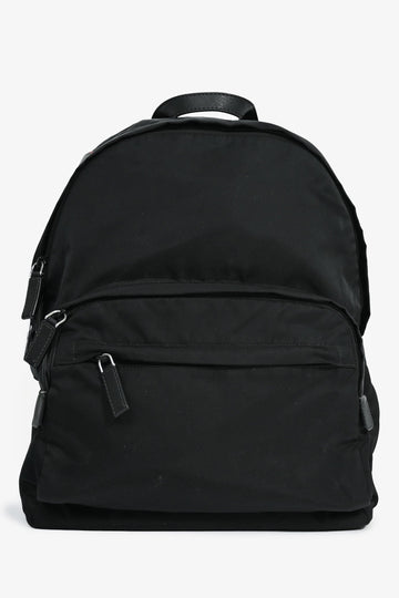 Prada Black Nylon Colour Block Logo Backpack