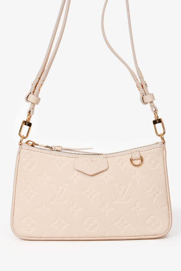 Louis Vuitton Cream Monogram Empreinte Leather Easy Pouch on Strap