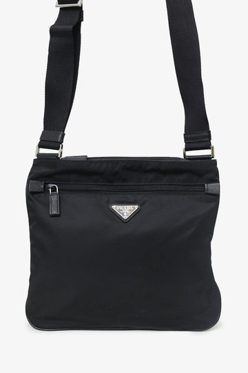 Prada Black Re-Nylon and Saffiano Shoulder Bag