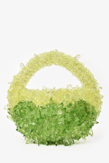 Clio Peppiatt Green Acrylic 'Matcha Quartz' Top Handle Bag