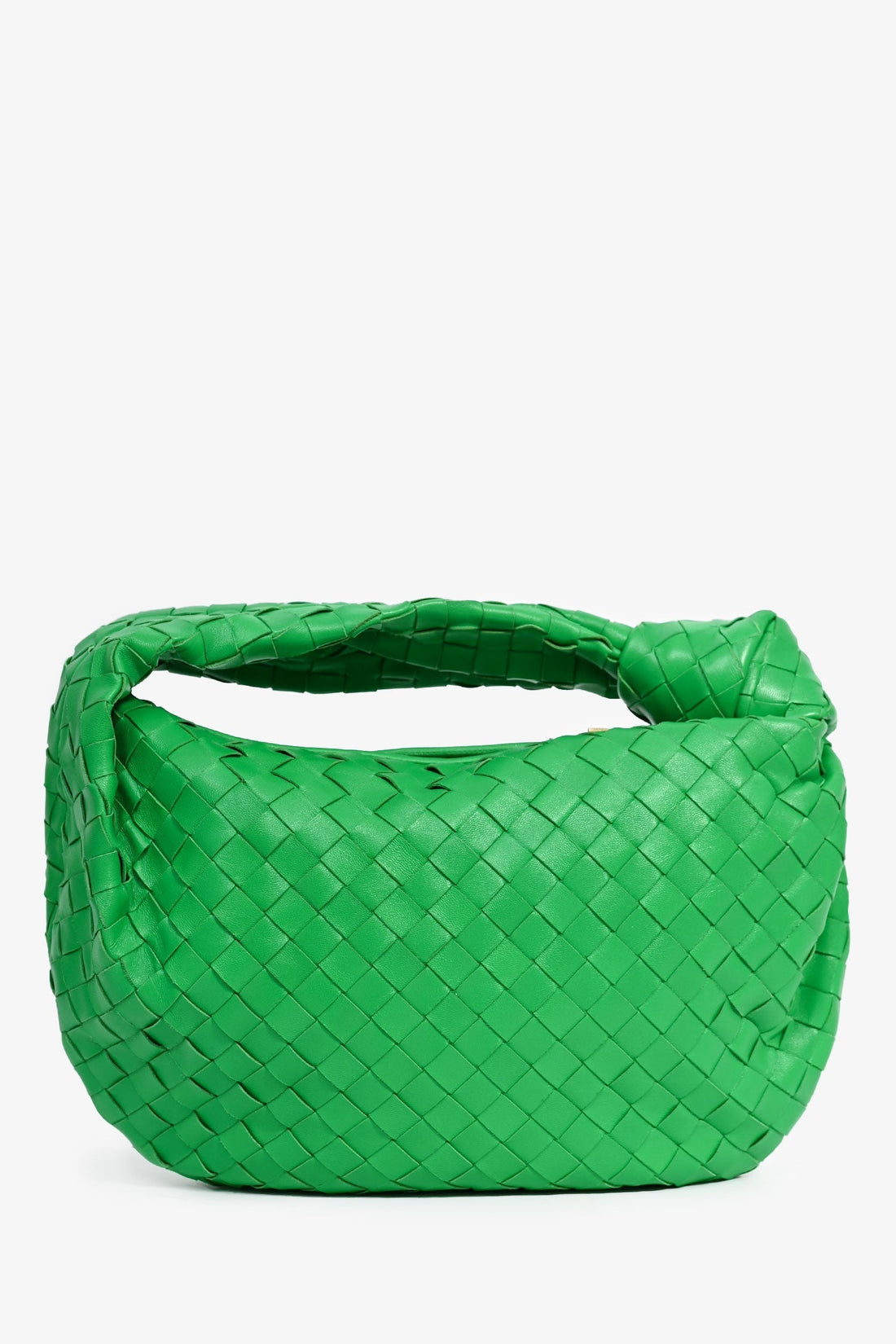 Bottega Veneta Green IntrESciato Leather Teen Jodie Shoulder Bag