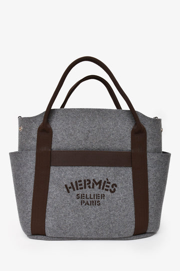 Hermès 2021 Grey Felt 'The Grooming' Bag