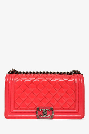 Chanel™ 2012/13 Neon Pink Patent Leather Medium Boy Bag