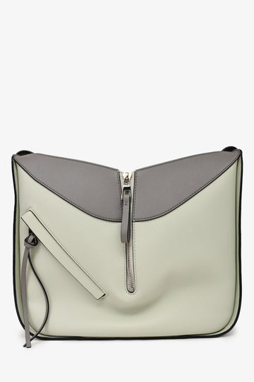 Loewe Grey Leather Small Hammock Bag with Strap