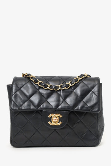 Chanel™ 2003-04 Black Lambskin Mini Square Flap Bag