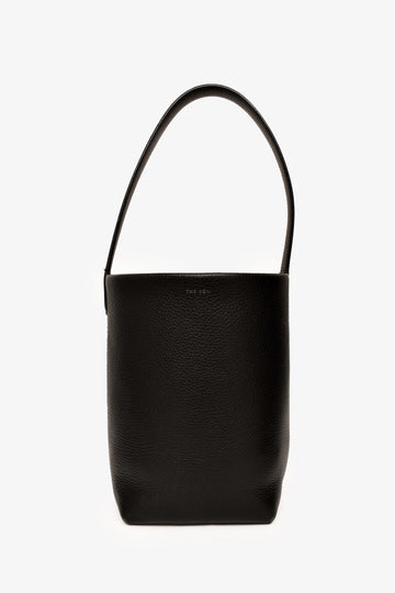 The Row Black Leather N/S Park Small Tote Bag