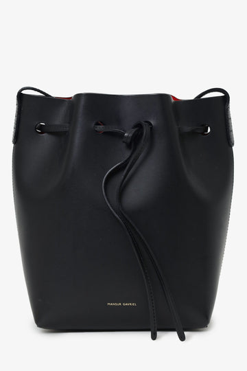 Mansur Gavriel Black Leather Bucket Bag