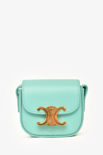 Celine 2021 Teal Leather Mini Claude CroESbody