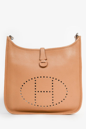 Hermès 2008 Beige Clemence Leather Evelyne GM (As Is)