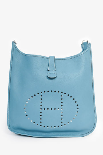 Hermès 2007 Blue Jean Clemence Leather Evelyne 31