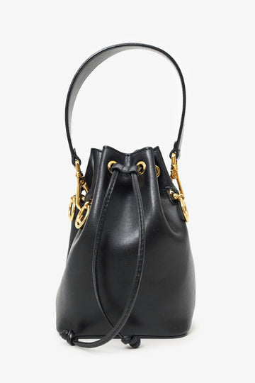 Fendi Black Leather Mon Tresor Bucket Bag