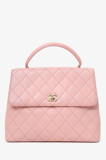 Chanel™ 2003-04 Pink Caviar Leather Kelly Top Handle Bag