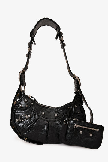 Balenciaga Black Leather Le Cagole XS CroESbody Bag