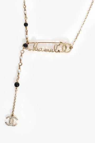 Chanel™ 2022 Gold Toned Logo Pin Brooch