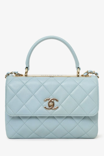 Chanel™ Blue Quilted Lambskin Medium Trendy CC Top Handle