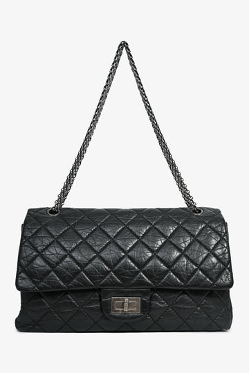 Chanel™ 2009-10 Black Lambskin Reissue Maxi 227 Double Flap Shoulder Bag