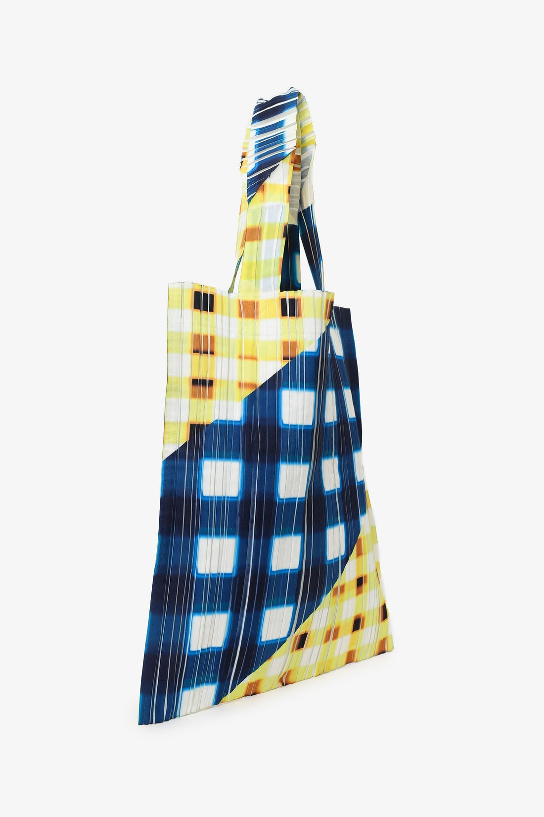 Pleats Please IESey Miyake AW21 Multicolour Trek ChESk Print Tote