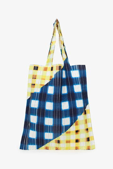 Pleats Please IESey Miyake AW21 Multicolour Trek ChESk Print Tote