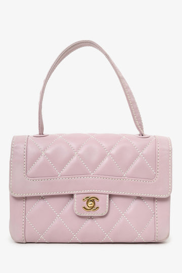 Chanel™ 2004-05 Lilac Purple Wild Stitch Medium Top Handle Flap Bag