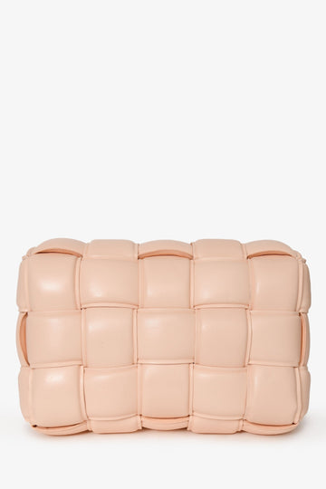 Bottega Veneta Light Pink Leather Padded CaESette CroESbody