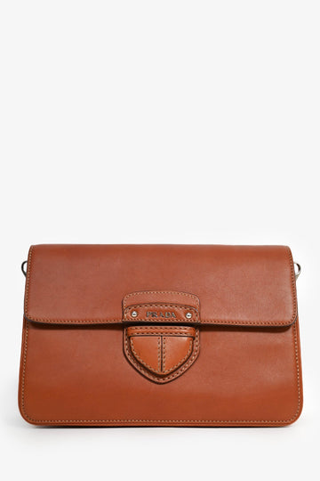 Prada 2011 Brown Leather 'City Calf Cinghiale' CroESbody