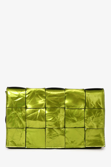 Bottega Veneta Green Metallic Leather CaESette Bag