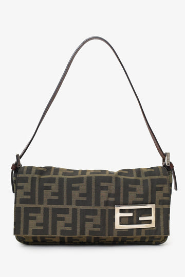 Fendi Brown FF Zucca Canvas Pochette