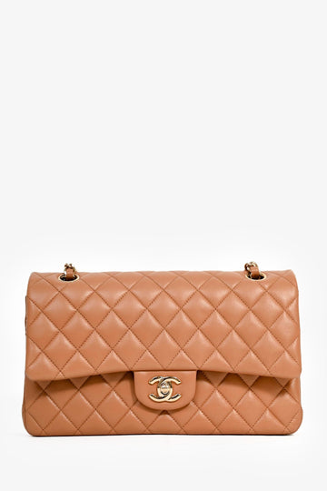 Chanel™ 2016-17 Nude Lambskin Medium Double Flap Shoulder Bag