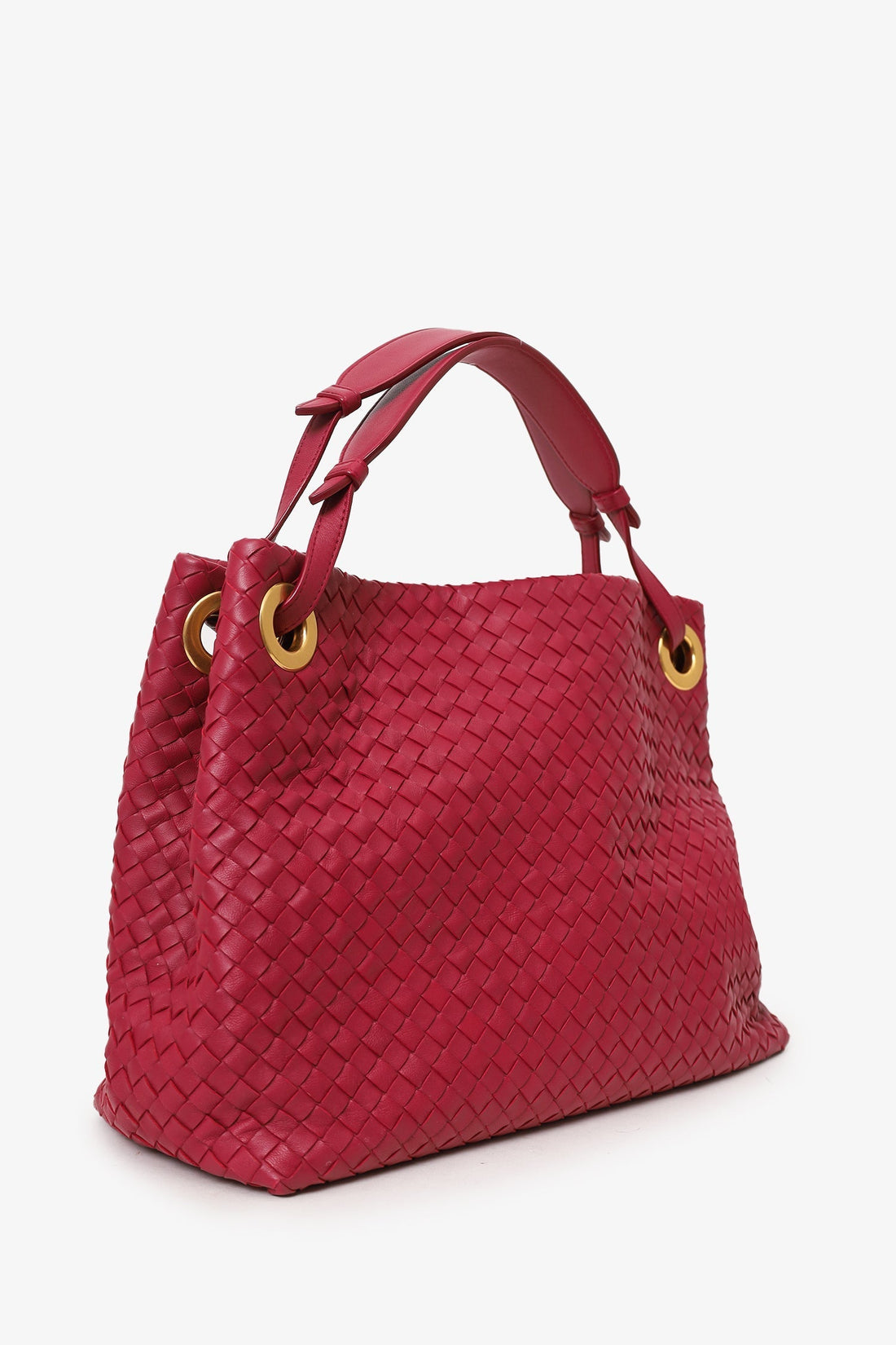 Bottega Veneta Red Nappa IntrSSciato Bella Tote