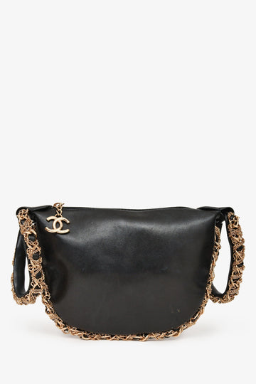 Chanel™ 2012/13 Black Lambskin Twisted Chain Hobo Mini Handbag