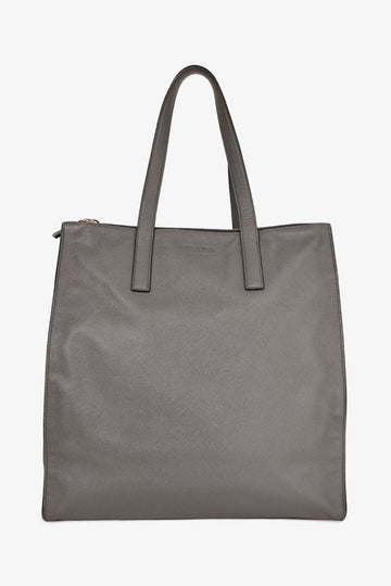 Prada Grey Saffiano Leather Travel Tote
