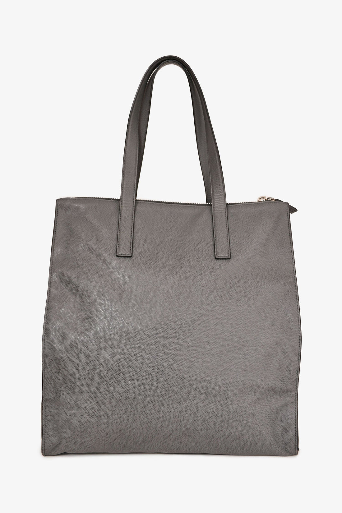 Prada Grey Saffiano Leather Travel Tote