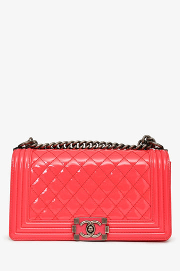 Chanel™ 2012-13 Pink Patent Leather Medium Boy Bag