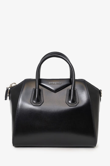 Givenchy Black Leather Small Antigona Top Handle with Strap