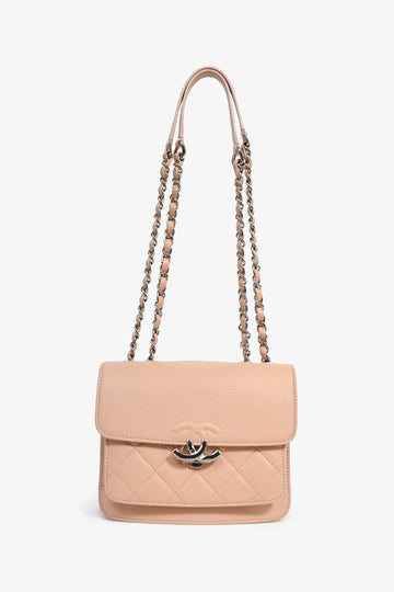 Chanel™ 2017 Beige Caviar Leather Mini Box Flap Bag