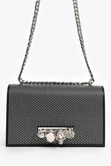 Alexander McQueen Black/Silver 4 Ring Knuckle Shoulder Bag