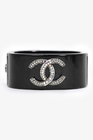 Chanel™ 2015 Black Acrylic Crystal CC Cuff