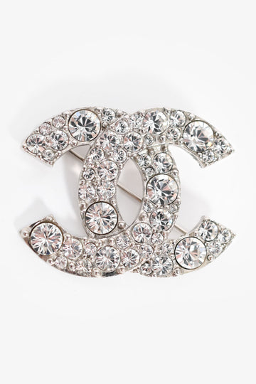 Chanel™ 2012 Silver Toned Crystal CC Brooch