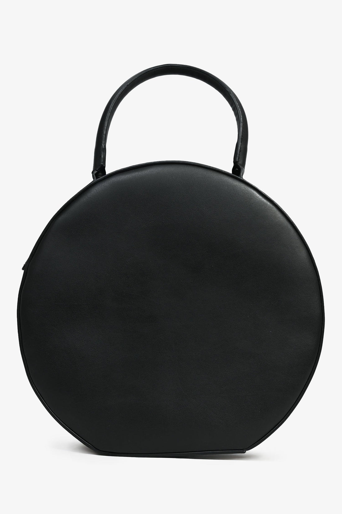 Mansur Gavriel Black Leather Large Round Zippy Top Handle Bag