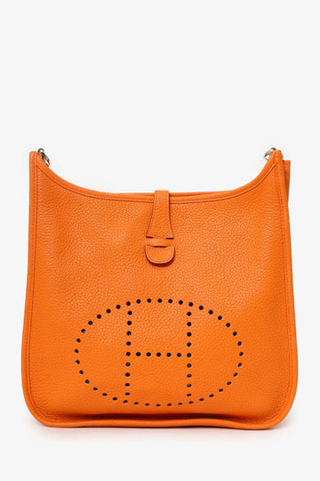 Hermès 2011 Orange Clemence Leather Evelyne 29 GM