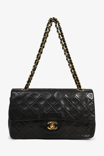 Chanel™ 1994-96 Black Lambskin Medium Double Flap 24KGHW
