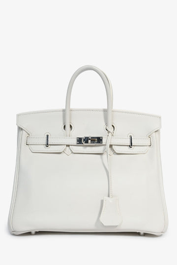 Hermes 2008 White Swift Leather Birkin 25