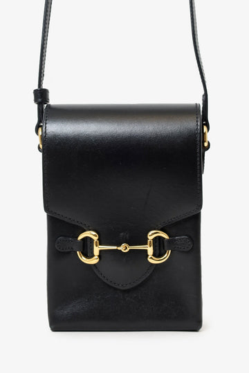 Gucci Black Leather Mini Horsebit 1955 Crossbody Bag