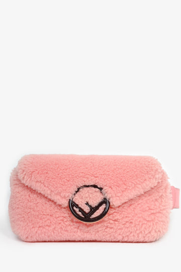 Fendi Pink Shearling/Leather "F" Belt Bag