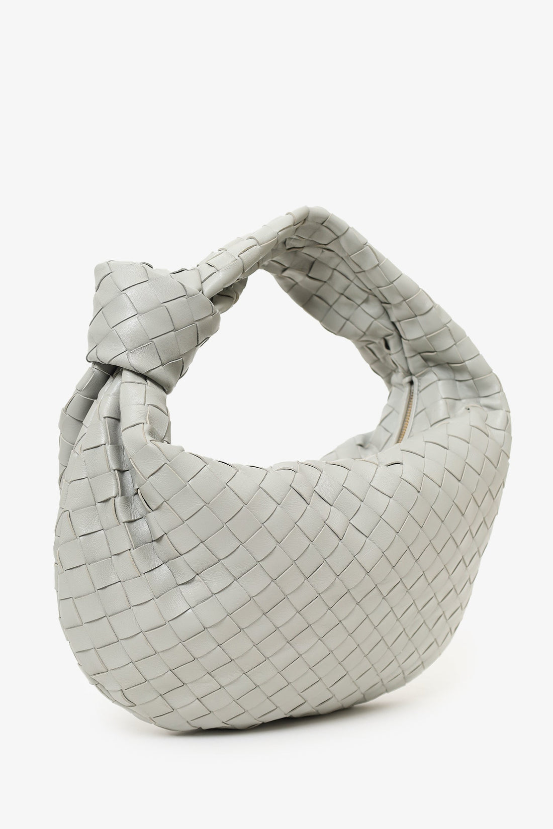 Bottega Veneta Grey IntrSSciato Leather Teen Jodie Shoulder Bag