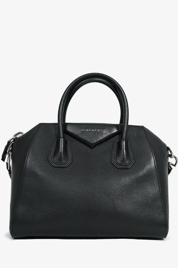 Givenchy Black Leather Medium Antigona Top Handle with Strap