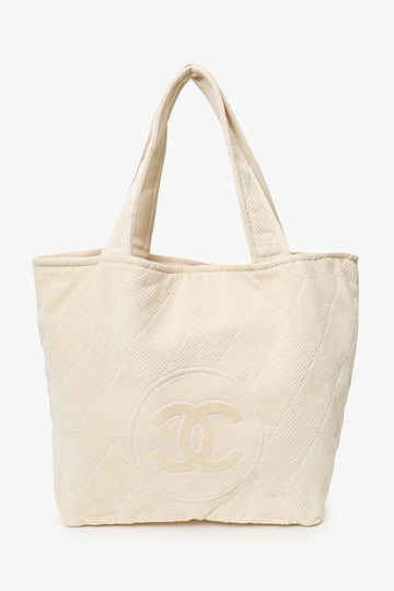 Chanel™ Beige Terry Cloth Beach Tote & Towel Set